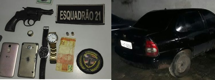 21º BPM APREENDE ARMA DE FOGO E RECUPERA VEÍCULO ROUBADO NA BR-135