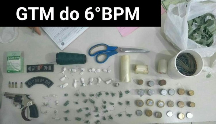 6º BPM PRENDE MULHER E APREENDE ADOLESCENTE COM DROGAS E ARMA DE FOGO NA SANTA EFIGÊNIA