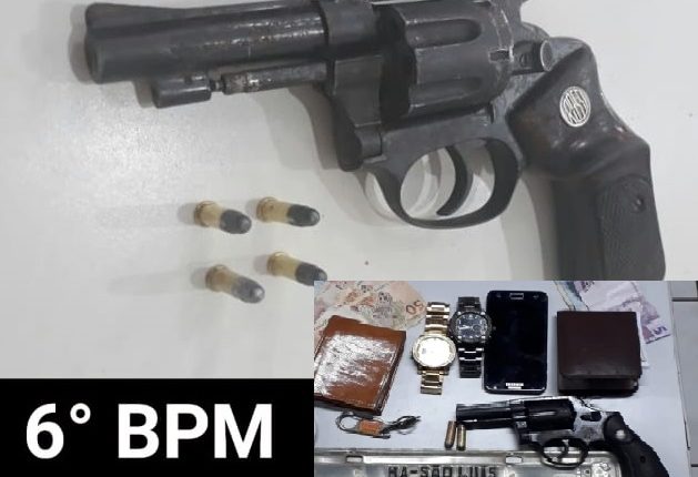 6º BPM apreende armas de fogo e prende suspeitos de assaltos em bairros da região metropolitana de São Luís