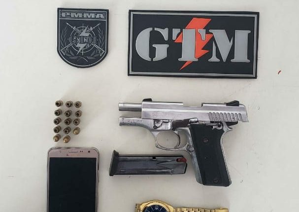 GTM ROCAM DO 1ºBATALHÃO APREENDE ARMA DE FOGO E PRENDE CRIMINOSO NO ANJO DA GUARDA