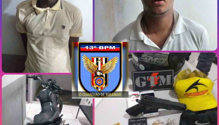GTM do 13º BPM prende dupla com simulacro de arma de fogo em Ribamar