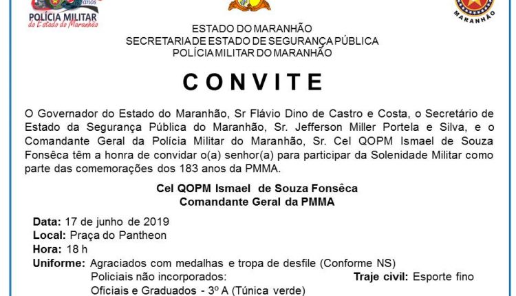 Solenidade militar dos 183 anos da PM  na Praça Deodoro nesta segunda  17