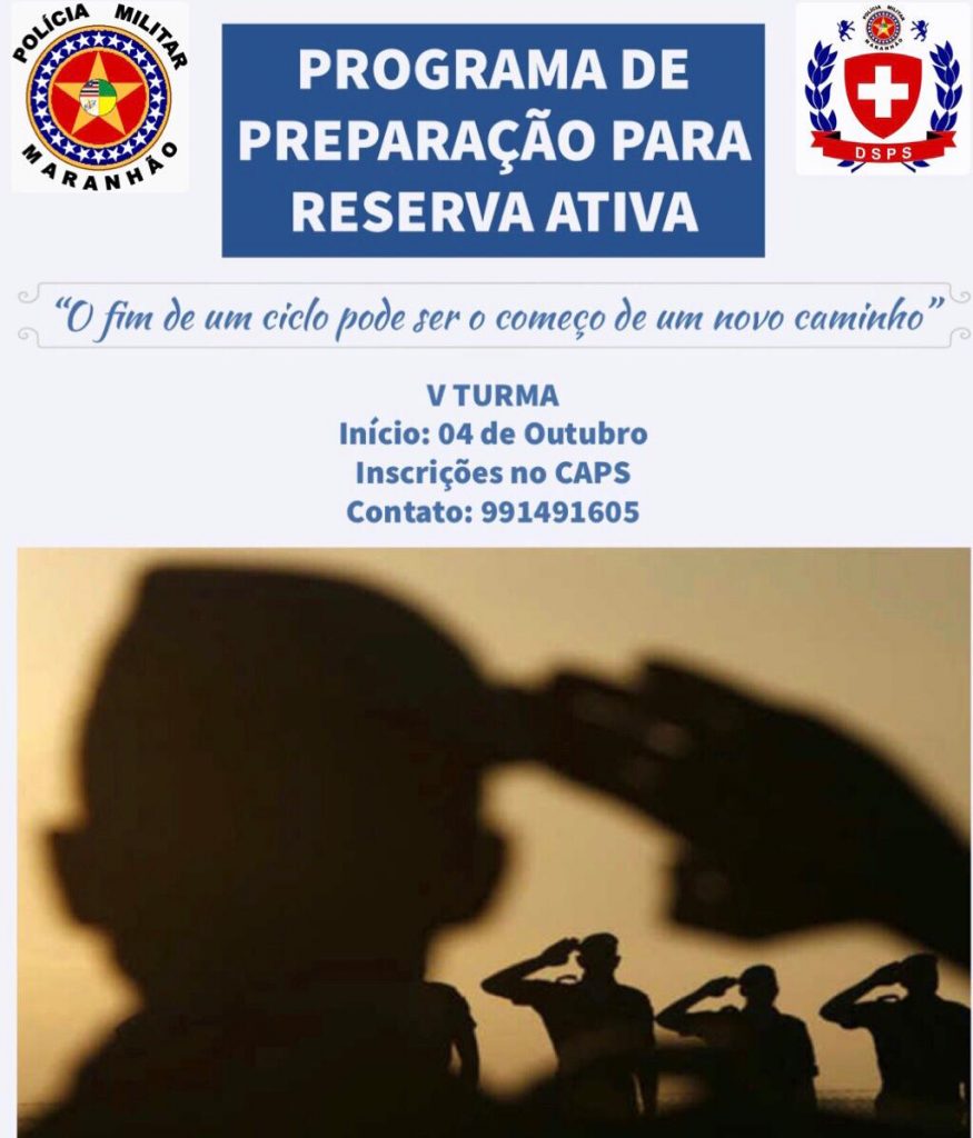 Inscrições para o Programa de Preparação para Reserva Ativa da PMMA