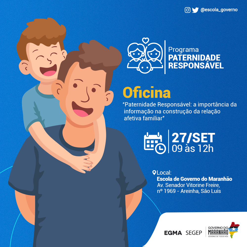 Inscrições abertas para a oficina de Paternidade Responsável do mês de setembro