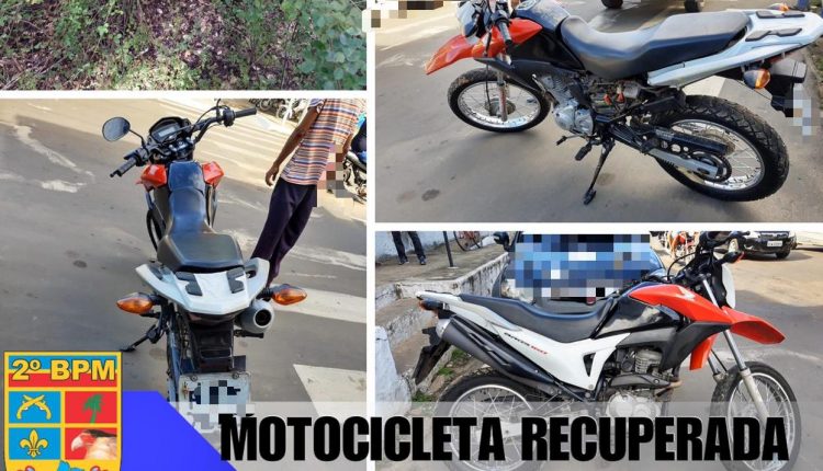 POLICIAIS MILITARES RECUPERAM MOTOCICLETA ROUBADA EM CAXIAS-MA