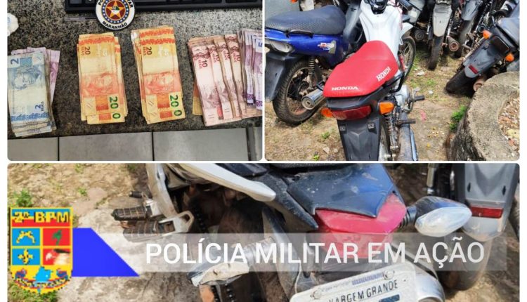 POLÍCIA MILITAR APREENDE DROGAS, DINHEIRO E MOTOCICLETAS ROUBADAS