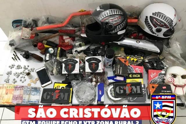 PMMA prende quadrilha comercializando peças de motos furtadas de lojas do São Cristovão