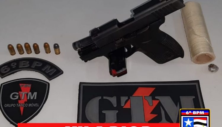 POLÍCIA MILITAR APREENDE ARMA DE FOGO, MUNIÇÕES E DUAS BUCHAS DE MACONHA NA VILA RIOD