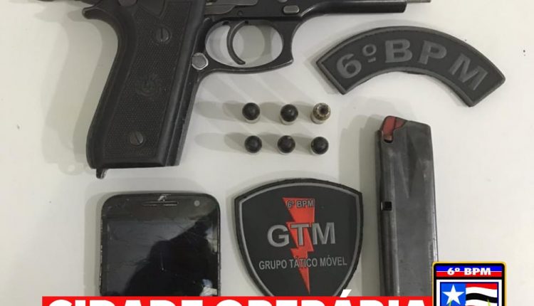 Policiais Militares prendem foragido da justiça em posse de uma arma de fogo