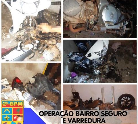 POLÍCIA MILITAR REALIZA PRISÃO DE ACUSADOS ENVOLVIDOS EM DESMANCHE DE MOTOCICLETAS ROUBADAS EM CAXIAS-MA