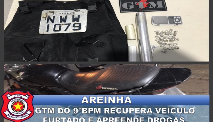 9º BPM apreende drogas e moto no bairro da Areinha