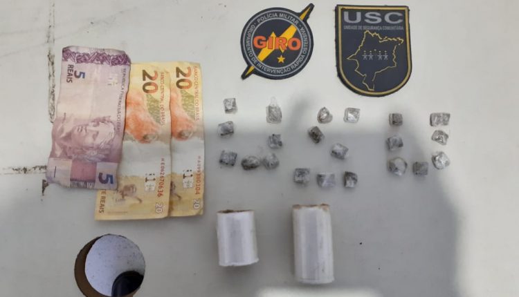 POLÍCIA MILITAR APRENDE SUSPEITO DE TRAFICO DE DROGAS NA VILA MARUM