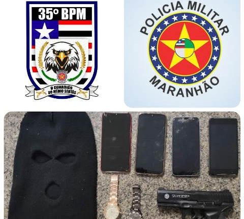 POLÍCIA MILITAR PRENDE ASSALTANTES E APREENDE OBJETOS ROUBADOS EM PARAIBANO