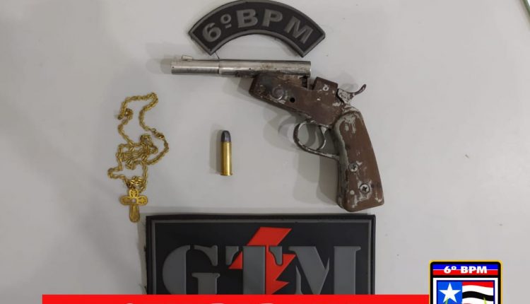 Policiais militares do 6º BPM apreendem arma de fogo no Geniparana