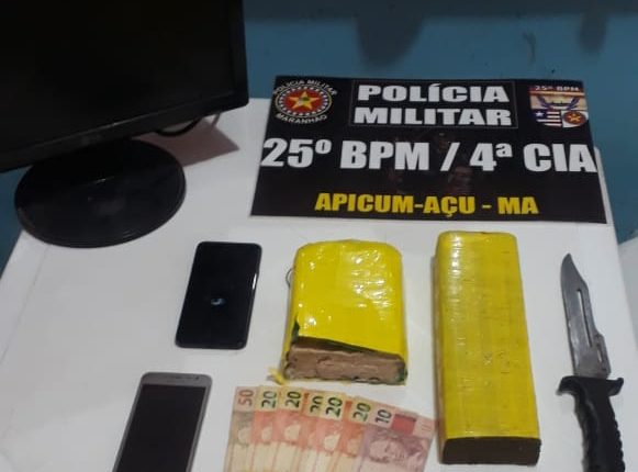 POLÍCIA MILITAR PRENDE SUSPEITO DE TRAFICO DE DROGAS EM APICUM AÇU