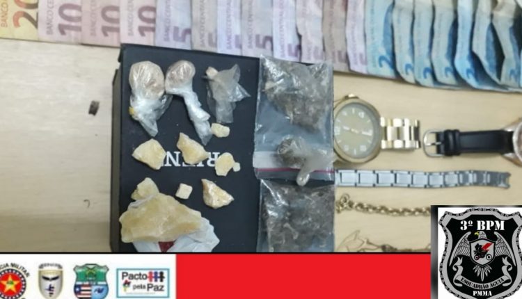 POLICIAIS MILITARES DO 3° BPM ATRAVÉS DO ESQUADRÃO ÁGUIA APREENDEM INDIVÍDUOS POR TRÁFICO DE DROGAS, EM IMPERATRIZ-MA