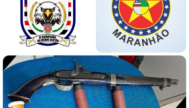 POLICIAIS MILITARES DO 35º BPM APREENDEM ARMA DE FOGO NA CIDADE DE SÃO JOÃO DOS PATOS – MA