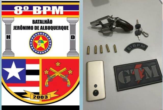 PM’s do 8º BPM prendem dupla com arma de fogo no Bairro Jardim Eldorado