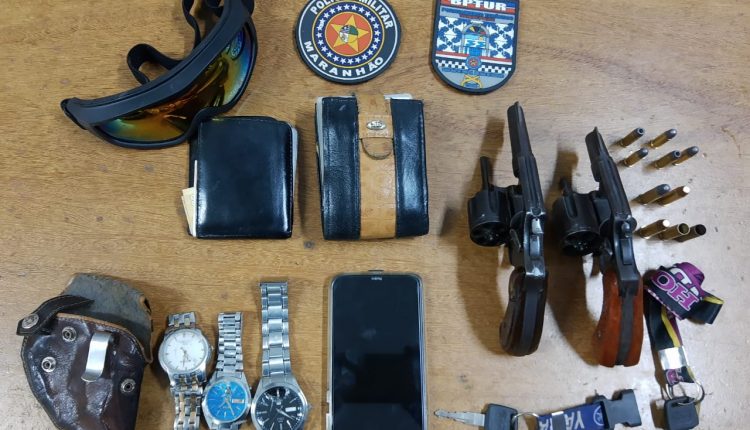 PMMA apreende 2 armas de fogo e recupera materiais roubados em Barreirinhas