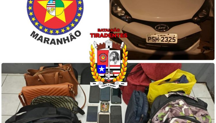 POLICIAIS MILITARES DO BATALHÃO TIRADENTES RECUPERAM VEÍCULO ROUBADO E EFETUAM A PRISÃO DE DOIS INFRATORES NO BAIRRO COHAFUMA