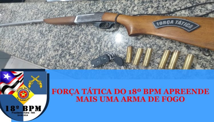 PMMA APREENDE MAIS UMA ARMA DE FOGO EM PRESIDENTE DUTRA