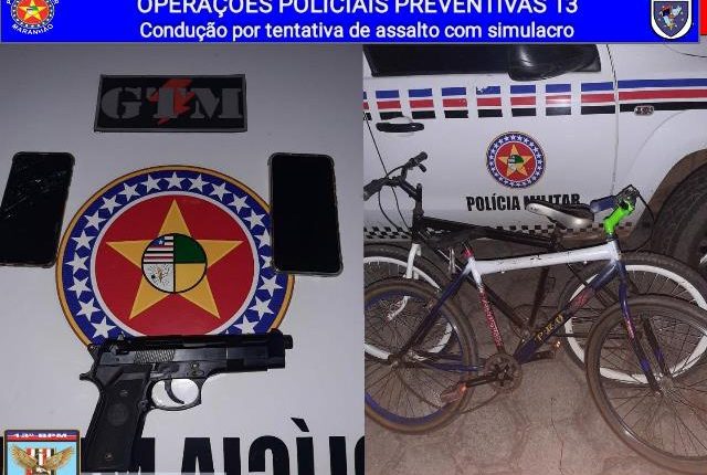 13° BPM PRENDE ASSALTANTES QUE ATUAVAM COM SIMULACRO DE ARMA DE FOGO EM SÃO JOSÉ DE RIBAMAR