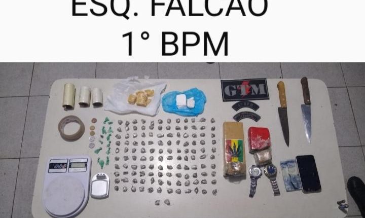 Policiais do 1º BPM prendem homem com drogas na Vila São Luís