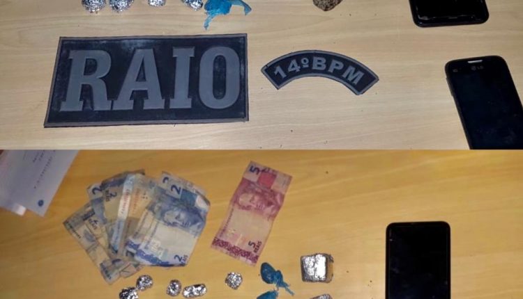 Esquadrão Raio do 14º BPM prende homem por tráfico de drogas