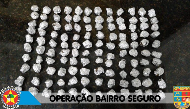 Polícia Militar realiza prisão de acusados por tráfico de drogas e apreende entorpecentes durante operação Bairro Seguro em Coelho Neto-Ma