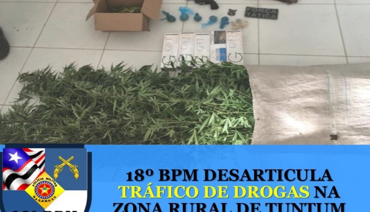 PMMA desarticula tráfico de drogas na zona rural de Tuntum