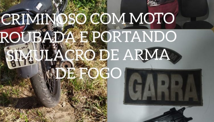 Esquadrão da PMMA recupera moto roubada e apreende simulacro de arma de fogo