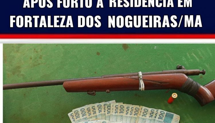 Polícia Militar prende criminoso após furto a residência, recupera parte do dinheiro e faz apreensão de uma arma de fogo