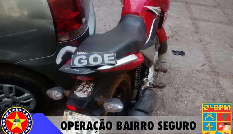 POLÍCIA MILITAR RECUPERA MOTOCICLETA ROUBADA DURANTE OPERAÇÃO BAIRRO SEGURO EM CAXIAS-MA