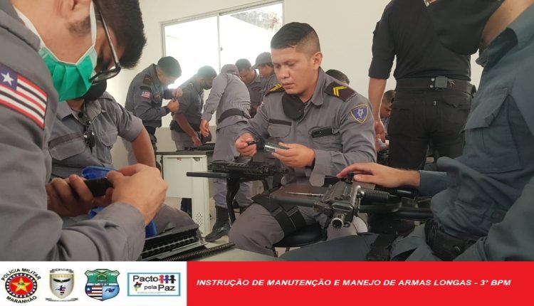 Policiais do 3° BPM recebem treinamento sobre manutenção e manejo de armas longas