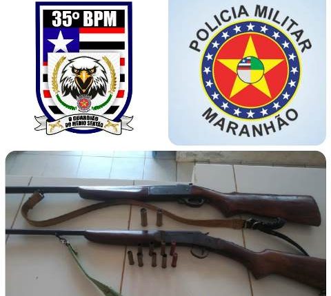 AÇÃO CONJUNTA DAS POLÍCIAS MILITAR E CIVIL APREENDEM DUAS ARMAS DE FOGO NA CIDADE LAGOA DO MATO