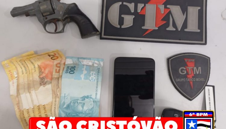 GTM DO 6° BPM PRENDE INDIVÍDUO COM ARMA DE FOGO E COMO O VEÍCULO USADO EM ASSALTOS NO BAIRRO CIDADE OPERÁRIA