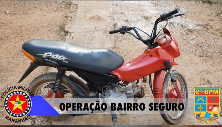 Polícia Militar apreende duas motocicletas roubadas durante operação Bairro Seguro na área do 2º BPM