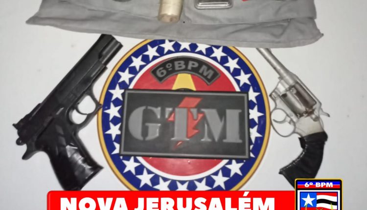 Policiais militares do 6º BPM apreendem armas, drogas, colete balístico e munição