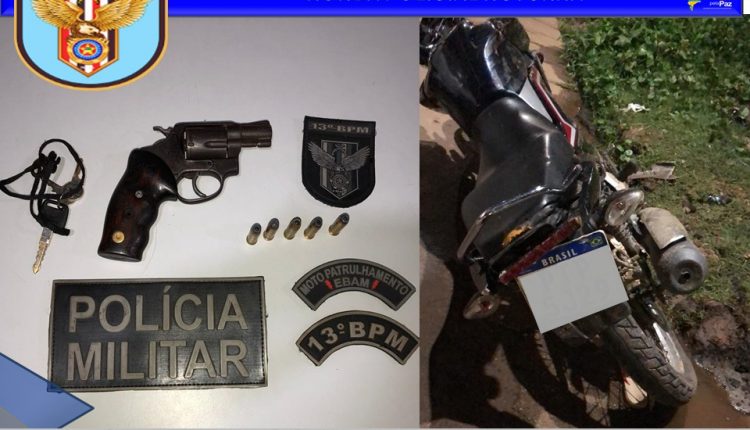 Equipe da PMMA recupera veículo roubado e apreende arma de fogo