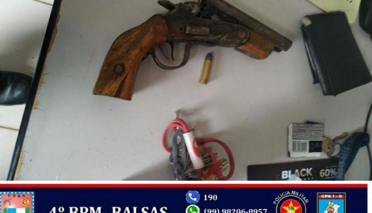 Polícia Militar prende suspeitos e retira mais uma arma de fogo das ruas de Balsas