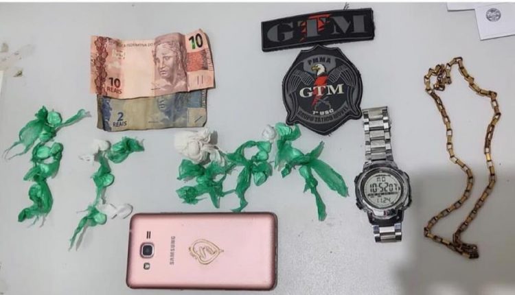 GRUPO TÁTICO DA PMMA PRENDE SUSPEITO POR TRÁFICO DE ENTORPECENTE