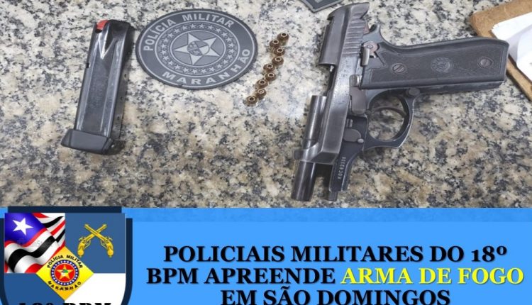 POLICIAIS MILITARES DO 18º BPM APREENDEM ARMA DE FOGO EM SÃO DOMINGOS