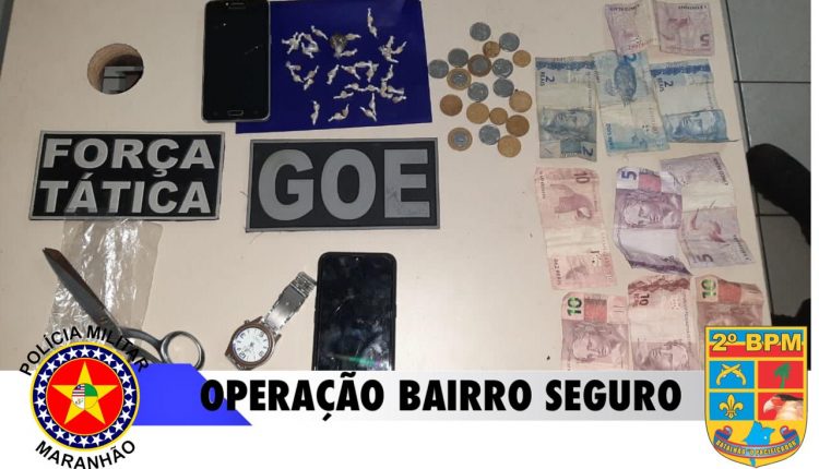 POLÍCIA MILITAR PRENDE SUSPEITOS DE PRATICAR TRÁFICO DE ENTORPECENTES EM CAXIAS-MA