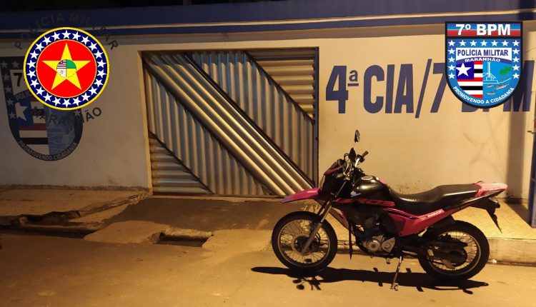 Motocicleta recuperada em Santa Luzia – MA