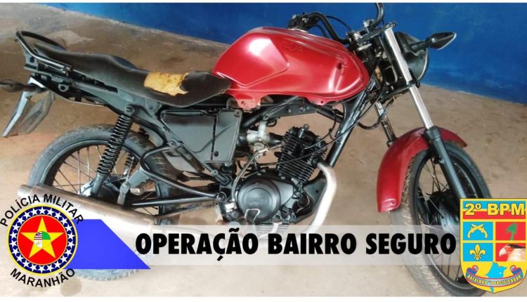 POLÍCIA MILITAR APREENDE MOTOCICLETA ADULTERADA EM ALDEIAS ALTAS-MA