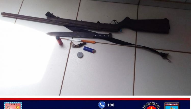POLÍCIA MILITAR PRENDE INDIVÍDUO POR AMEAÇA E APREENDE ARMA DE FOGO
