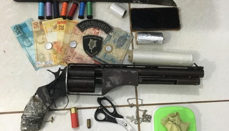 Homem é preso por porte ilegal de arma de fogo e tráfico de drogas