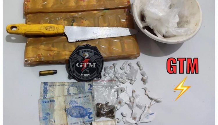 POLICIAIS MILITARES DA 1ª COMPANHIA INDEPENDENTE PRENDEM SUSPEITO DE TRÁFICO DE DROGAS NO PARQUE ARAÇAGY