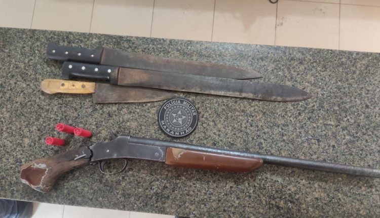 PMMA prende suspeito de violência doméstica e apreende arma de fogo em Itapecuru Mirim