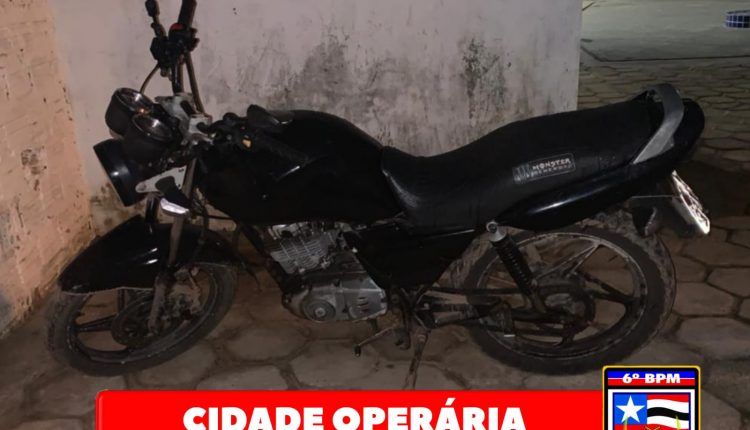 MOTOCICLETA ROUBADA É RECUPERADA PELA PM NA CIDADE OPERÁRIA